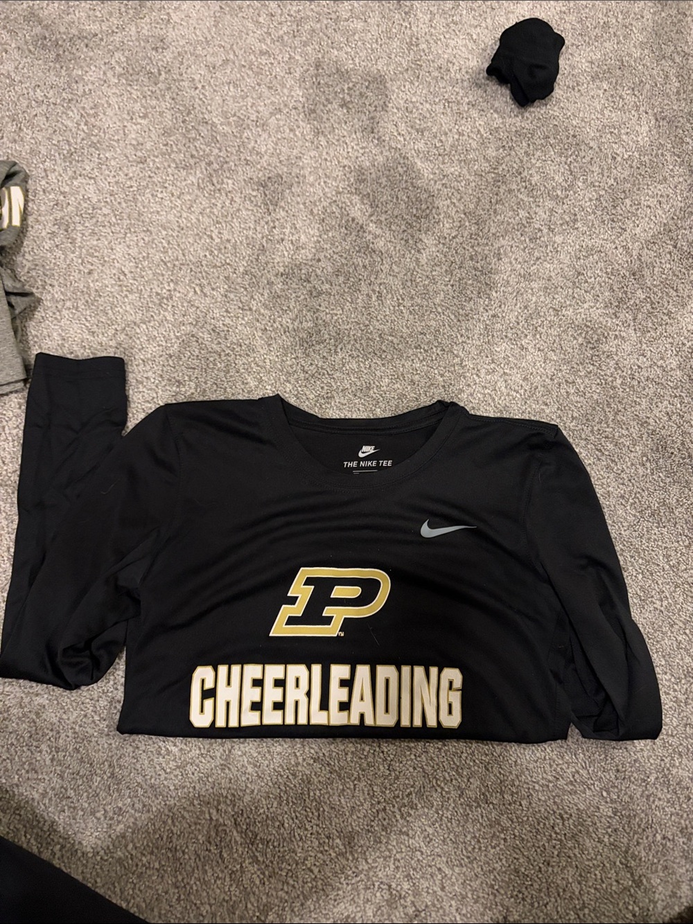 Nike Black & Gold Purdue Cheer Long Sleeve Tee